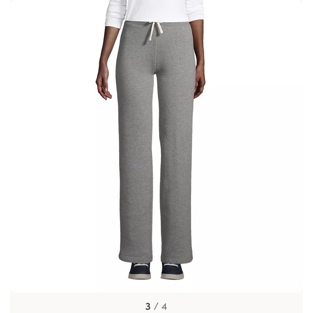 NWT Lands' End Womens L Gray Pewter Heather School Uniform Sweatpants NEW